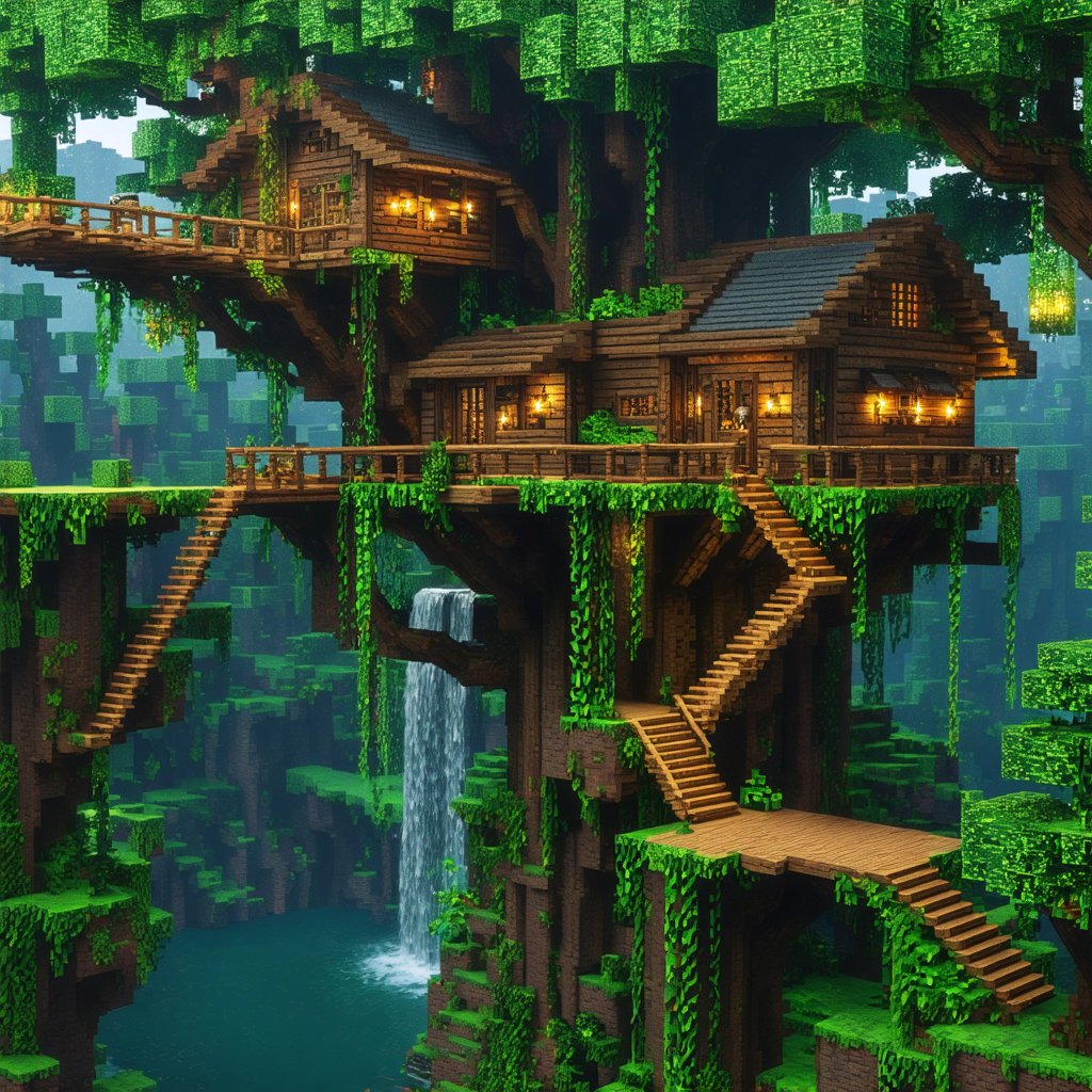 Minecraft Building ideas - The Treetop Retreat.