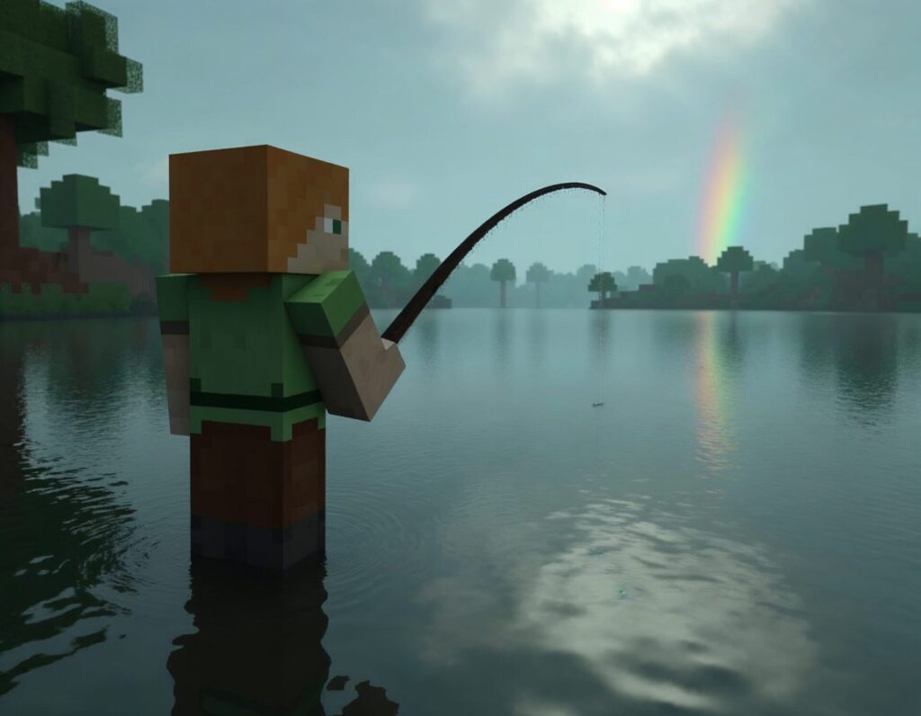 Alex Minecraft fishing